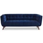 Blue Boucle Sofa with Metal Feet (Large)