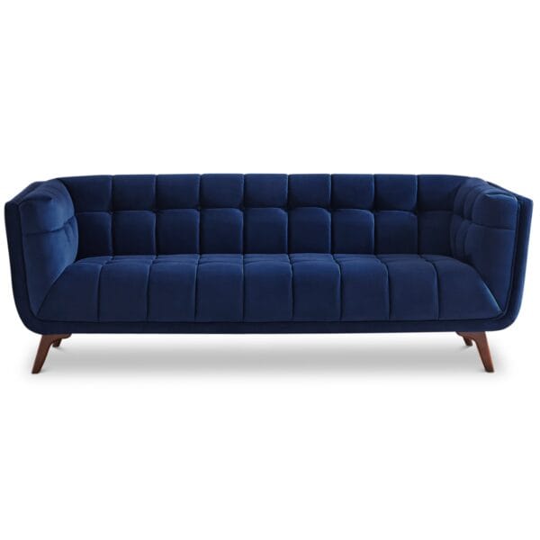 Blue Boucle Sofa with Metal Feet (Large)