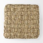 Adele 17.7L x 17.7W x 17.7H Medium Brown Seagrass Woven Square Pouf