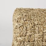 Adele 17.7L x 17.7W x 17.7H Medium Brown Seagrass Woven Square Pouf