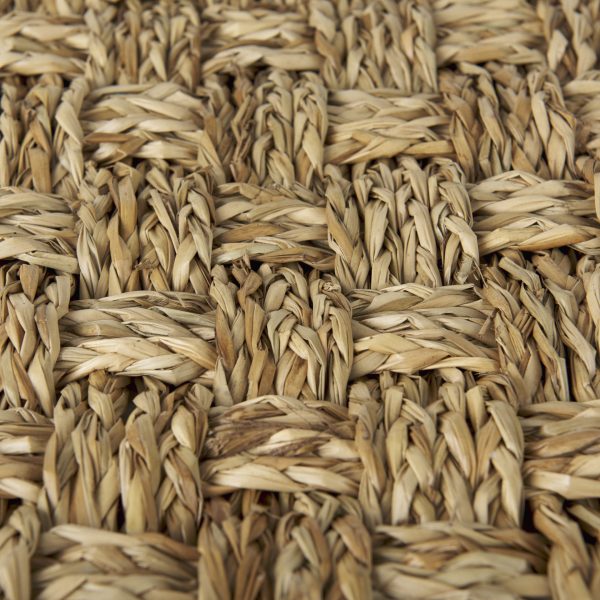 Adele 17.7L x 17.7W x 17.7H Medium Brown Seagrass Woven Square Pouf 6