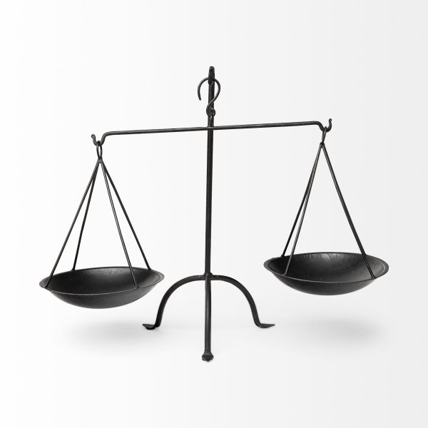 Adilah 16L x 10W Black Metal Vintage Inspired Weighing Scale 4