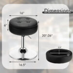 Adjustable Swivel Vanity Stool with Storage and Removable Tray