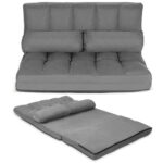 Adjustable 6-Position Foldable Floor Sofa with Washable Cover