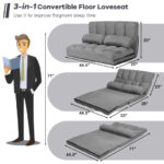 Adjustable 6-Position Foldable Floor Sofa with Washable Cover