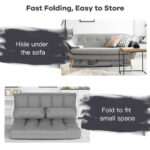 Adjustable 6-Position Foldable Floor Sofa with Washable Cover