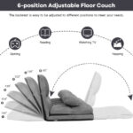 Adjustable 6-Position Foldable Floor Sofa with Washable Cover