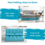 Adjustable 6-Position Foldable Floor Sofa with Washable Cover