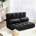 Adjustable 6-Position Foldable Floor Sofa with Washable Cover