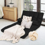 Adjustable 6-Position Foldable Floor Sofa with Washable Cover
