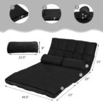 Adjustable 6-Position Foldable Floor Sofa with Washable Cover