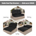 Adjustable 6-Position Foldable Floor Sofa with Washable Cover