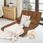 Adjustable 6-Position Foldable Floor Sofa with Washable Cover