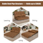 Adjustable 6-Position Foldable Floor Sofa with Washable Cover