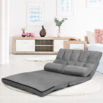 Adjustable 6-Position Foldable Floor Sofa with Washable Cover