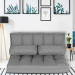 Adjustable 6-Position Foldable Floor Sofa with Washable Cover