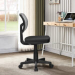 Adjustable Armless Mesh Office Chair with Wheels for Home