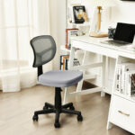 Adjustable Armless Mesh Office Chair with Wheels for Home