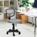 Adjustable Armless Mesh Office Chair with Wheels for Home