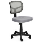 Adjustable Armless Mesh Office Chair with Wheels for Home
