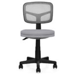 Adjustable Armless Mesh Office Chair with Wheels for Home