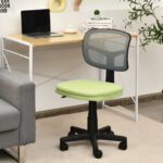 Adjustable Armless Mesh Office Chair with Wheels for Home