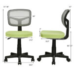 Adjustable Armless Mesh Office Chair with Wheels for Home