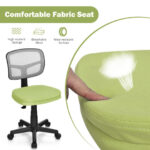 Adjustable Armless Mesh Office Chair with Wheels for Home