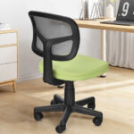 Adjustable Armless Mesh Office Chair with Wheels for Home