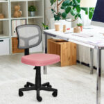 Adjustable Armless Mesh Office Chair with Wheels for Home