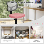 Adjustable Armless Mesh Office Chair with Wheels for Home