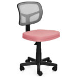 Adjustable Armless Mesh Office Chair with Wheels for Home