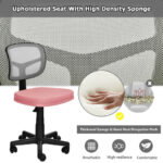 Adjustable Armless Mesh Office Chair with Wheels for Home