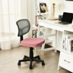 Adjustable Armless Mesh Office Chair with Wheels for Home