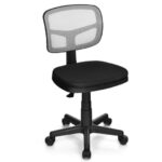 Adjustable Armless Mesh Office Chair with Wheels for Home