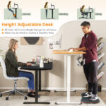 Adjustable Electric Standing Desk with Anti-Collision and Cable Management