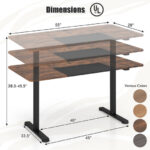 Adjustable Electric Standing Desk with Cable Management Hole 55 Inch