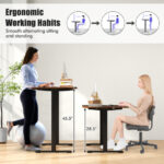 Adjustable Electric Standing Desk with Cable Management Hole 55 Inch