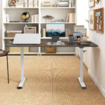 Adjustable Electric Standing Desk with Cable Management Hole 55 Inch