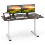 Adjustable Electric Standing Desk with Cable Management Hole 55 Inch
