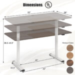 Adjustable Electric Standing Desk with Cable Management Hole 55 Inch