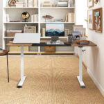 Adjustable Electric Standing Desk with Cable Management Hole 55 Inch
