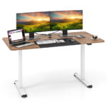 Adjustable Electric Standing Desk with Cable Management Hole 55 Inch