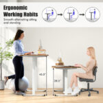 Adjustable Electric Standing Desk with Cable Management Hole 55 Inch