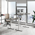 Adjustable Electric Standing Desk with Cable Management Hole 55 Inch