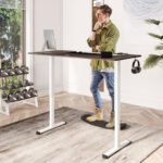 Adjustable Electric Standing Desk with Cable Management Hole 55 Inch