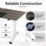 Adjustable Electric Standing Desk with Cable Management Hole 55 Inch