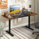 Adjustable Electric Standing Desk with Cable Management Hole 55 Inch