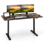 Adjustable Electric Standing Desk with Cable Management Hole 55 Inch