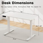 Adjustable Electric Standing Desk with Memory Settings and Cable Management